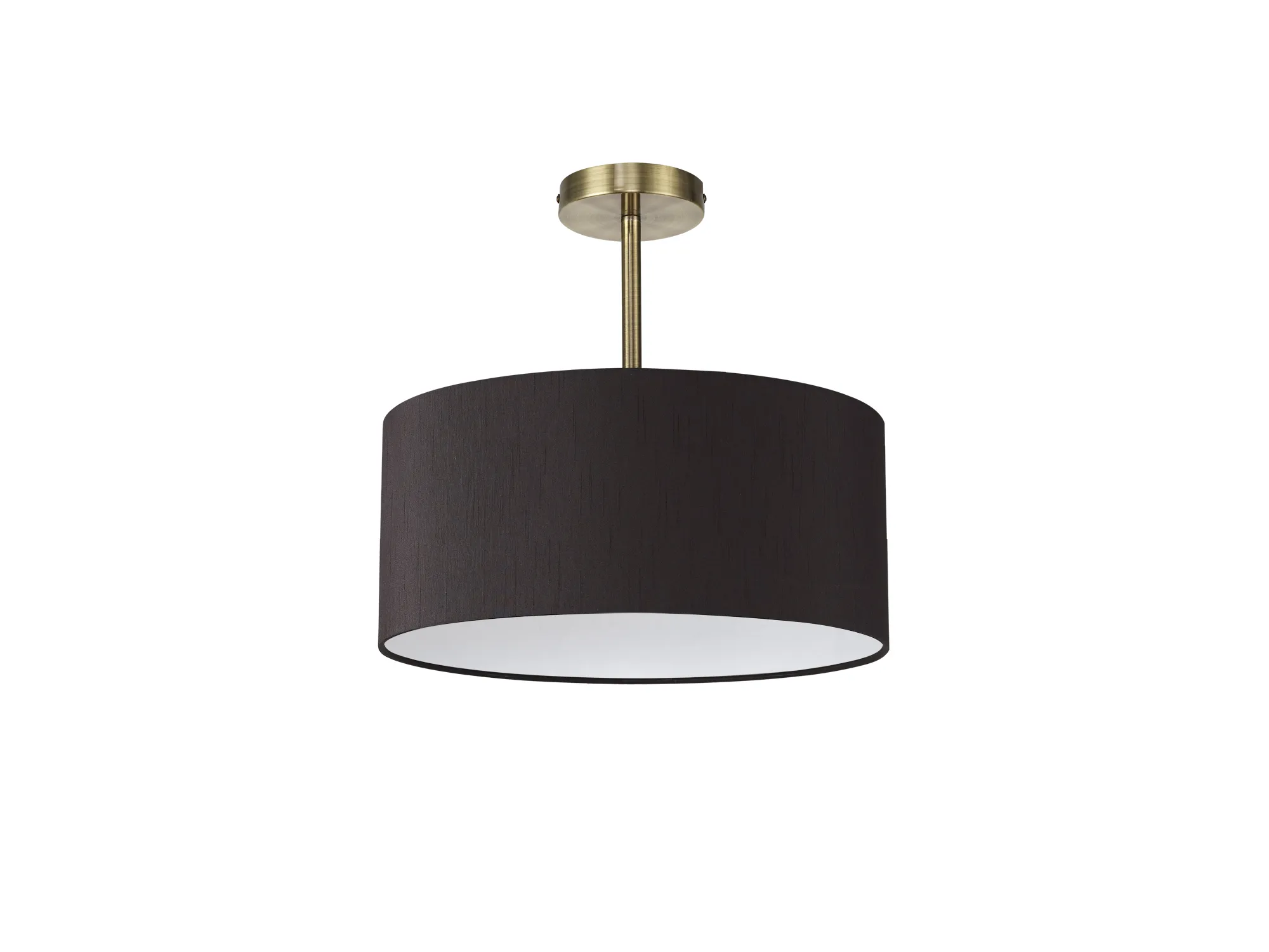 Baymont 40cm Semi Flush 1 Light Antique Brass, Black DK0173  Deco Baymont